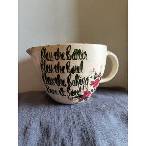 Vintage Marshall (Texas) Pottery Large Green Spongeware Mixing Batter Bowl